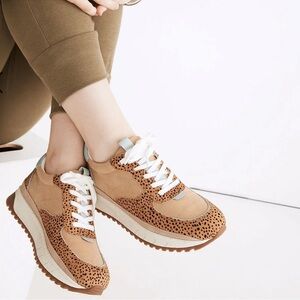 Madewell Kickoff Sneaker Trainer Spot Dot Calf Hair & Nuback